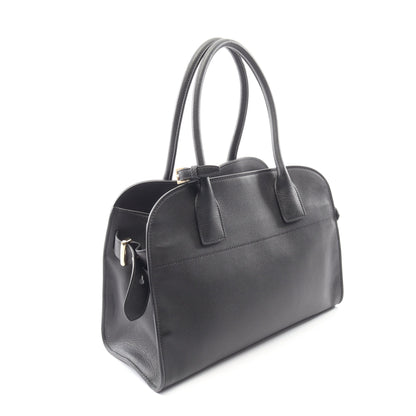 SOFT GLAIN ミディアム ハンドバッグ トートバッグ レザー ブラック プラダ バッグ PRADA