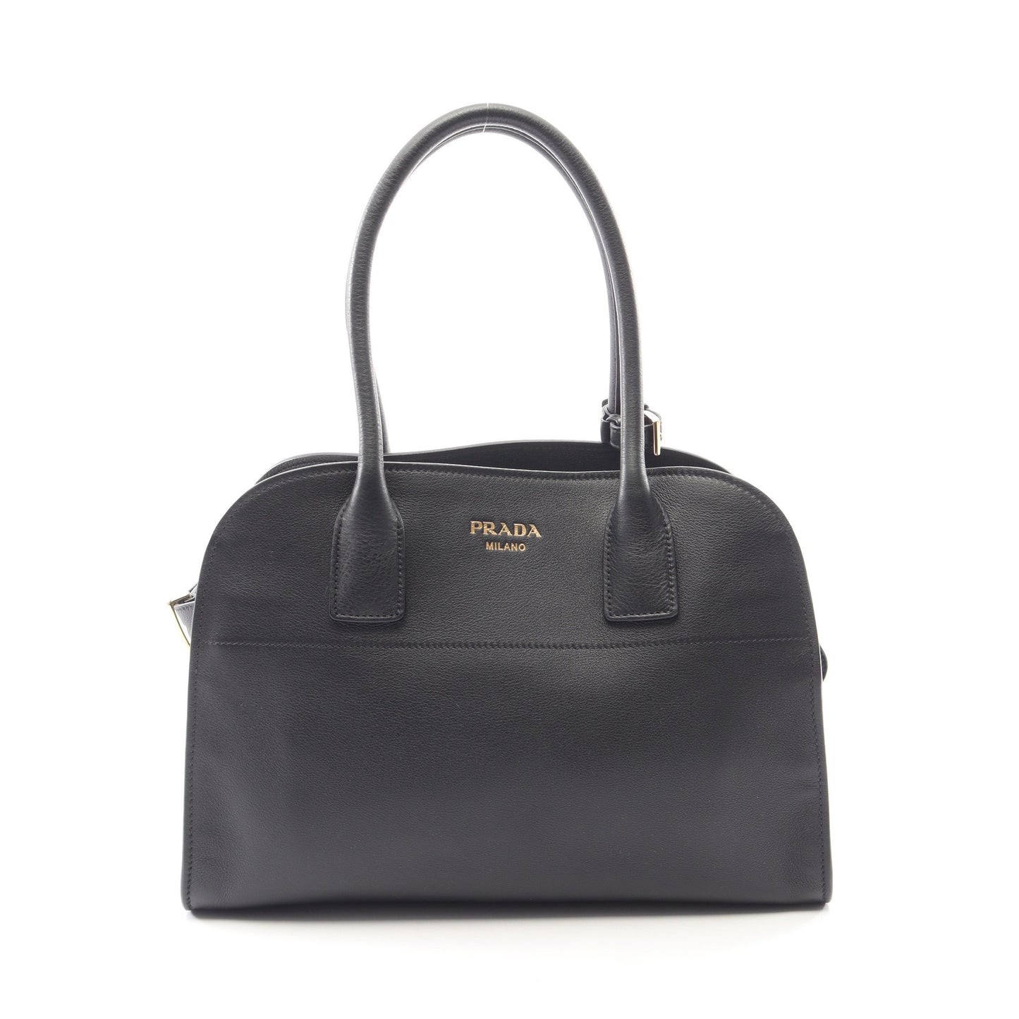 SOFT GLAIN ミディアム ハンドバッグ トートバッグ レザー ブラック プラダ バッグ PRADA