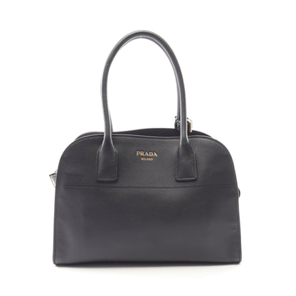 SOFT GLAIN ミディアム ハンドバッグ トートバッグ レザー ブラック プラダ バッグ PRADA