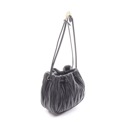 マテラッセ ポーチ ハンドバッグ レザー ブラック ミュウミュウ バッグ miu miu