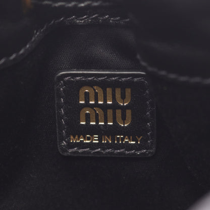 マテラッセ ポーチ ハンドバッグ レザー ブラック ミュウミュウ バッグ miu miu