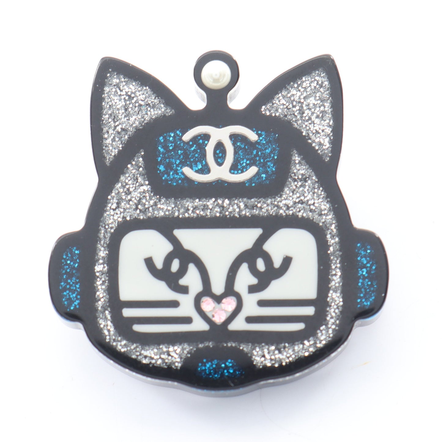 ロボットキャット ピン ブローチ フェイクパール シルバー マルチカラー 17S シャネル アクセサリー CHANEL