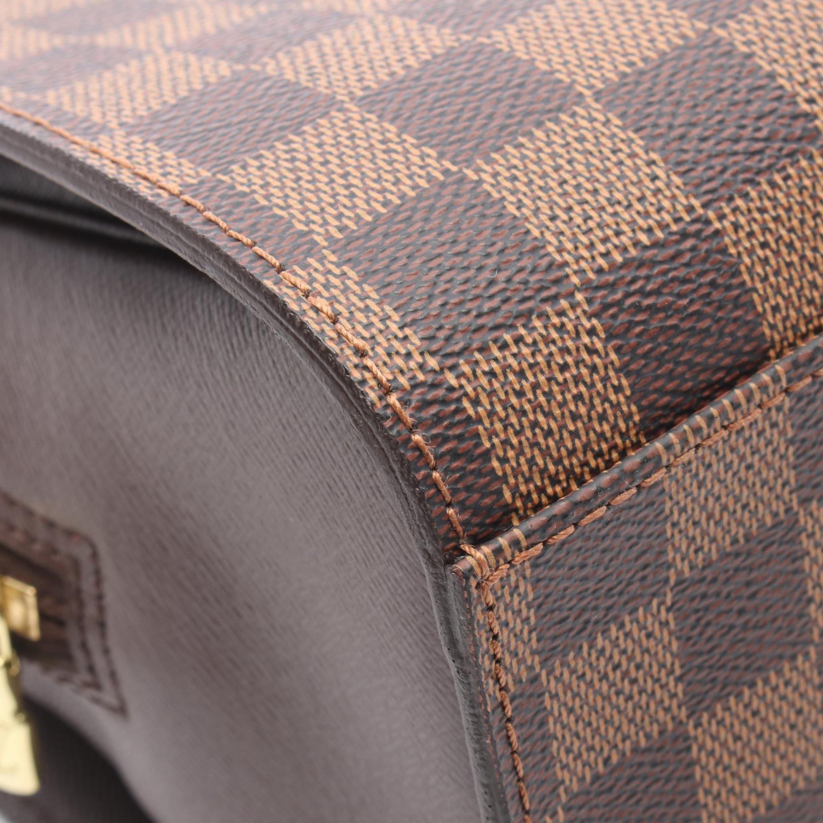 トリアナ ダミエエベヌ ハンドバッグ PVC レザー ブラウン ルイヴィトン バッグ LOUIS VUITTON