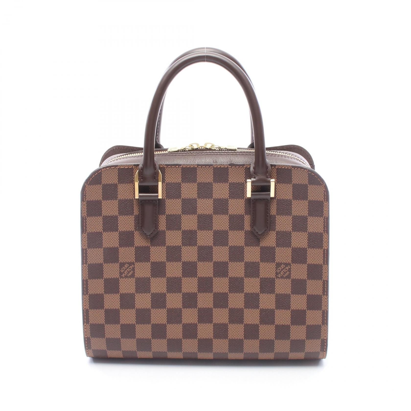 トリアナ ダミエエベヌ ハンドバッグ PVC レザー ブラウン ルイヴィトン バッグ LOUIS VUITTON