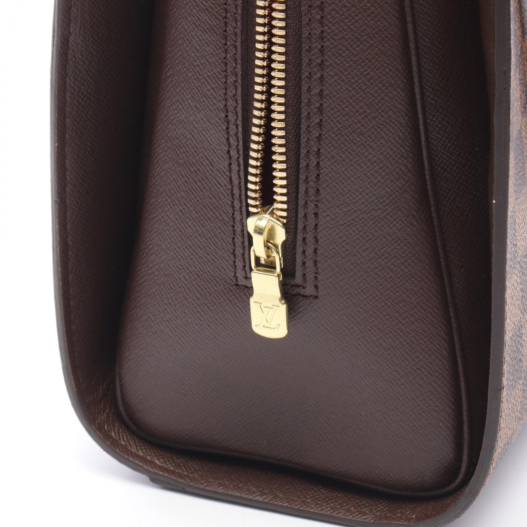 トリアナ ダミエエベヌ ハンドバッグ PVC レザー ブラウン ルイヴィトン バッグ LOUIS VUITTON