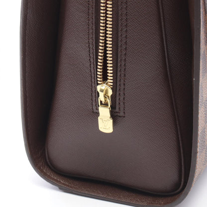 トリアナ ダミエエベヌ ハンドバッグ PVC レザー ブラウン ルイヴィトン バッグ LOUIS VUITTON