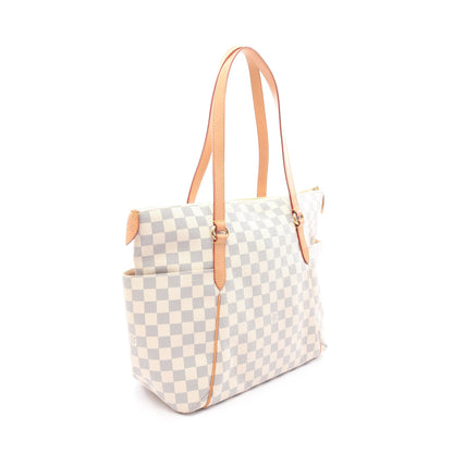 トータリーMM ダミエアズール ショルダーバッグ トートバッグ PVC レザー ホワイト ルイヴィトン バッグ LOUIS VUITTON