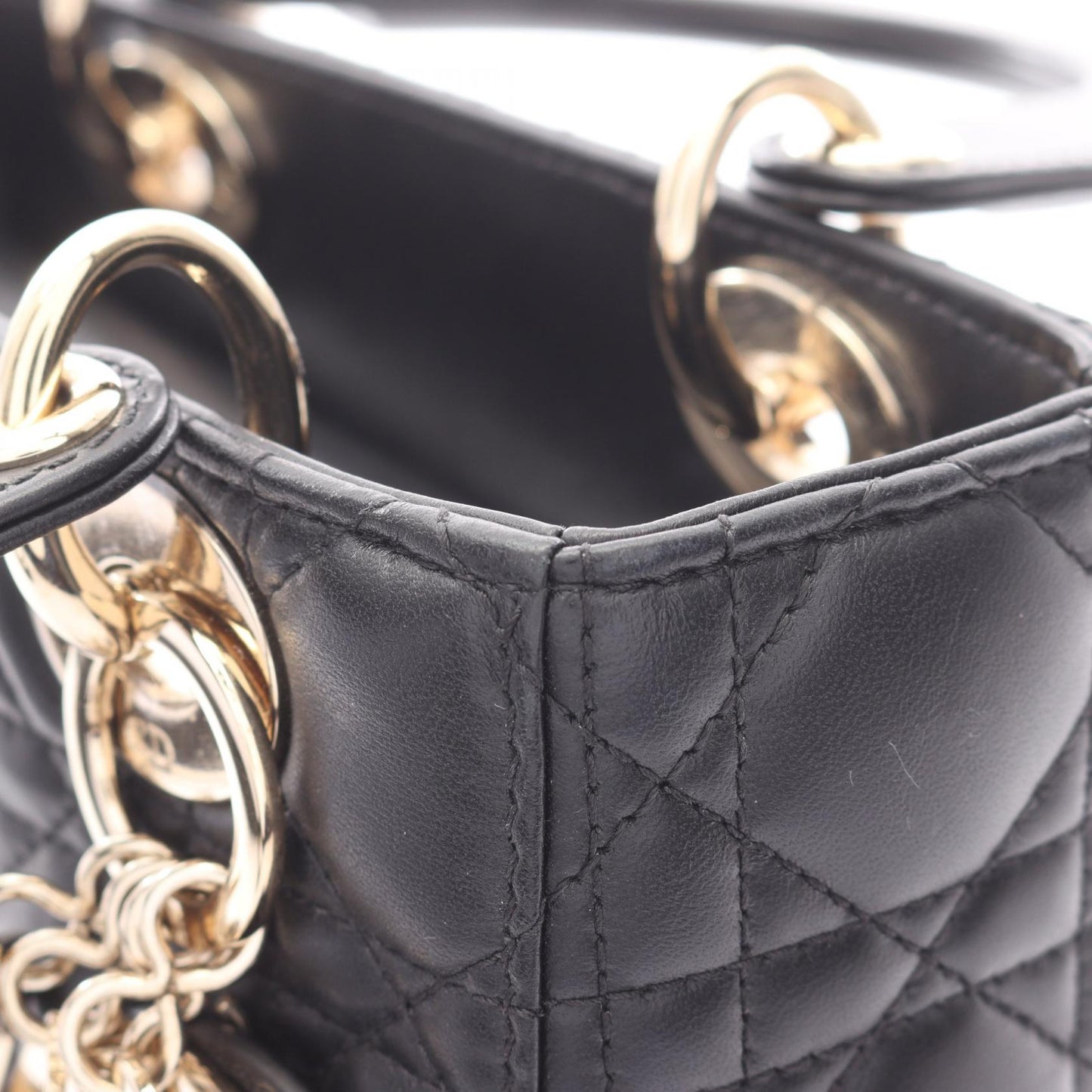LADY DIOR MY ABCDIOR 2WAY ハンドバッグ レザー ブラック クリスチャンディオール バッグ Christian Dior
