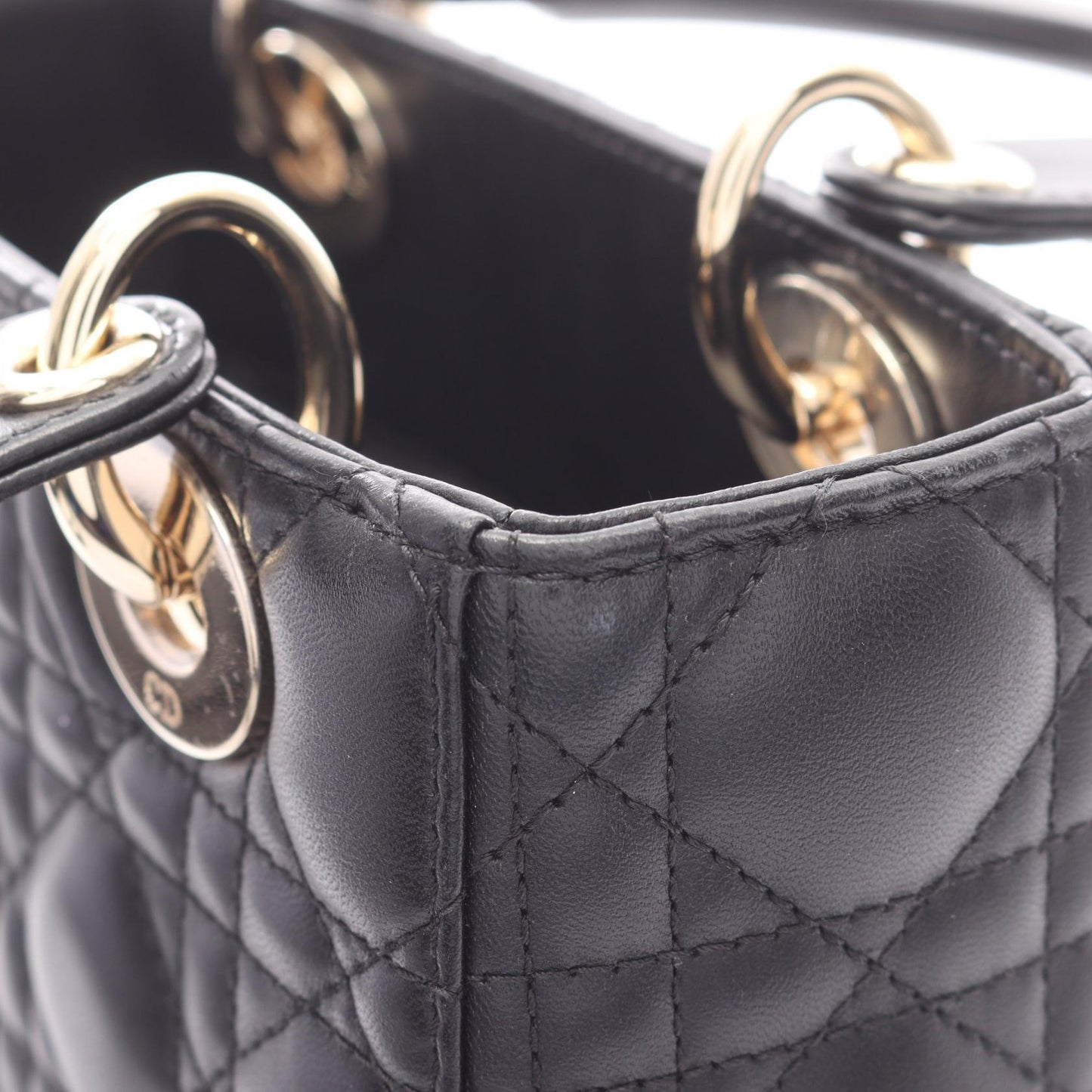 LADY DIOR MY ABCDIOR 2WAY ハンドバッグ レザー ブラック クリスチャンディオール バッグ Christian Dior