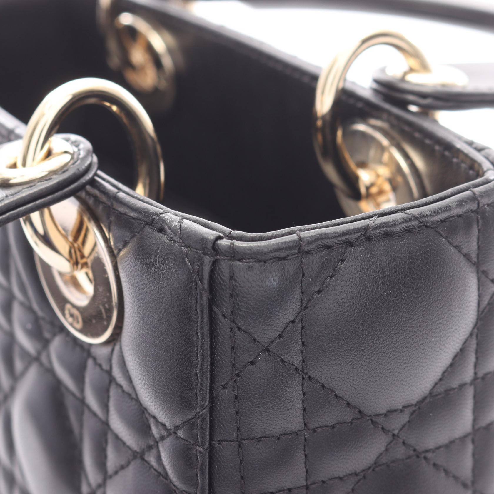 LADY DIOR MY ABCDIOR 2WAY ハンドバッグ レザー ブラック クリスチャンディオール バッグ Christian Dior