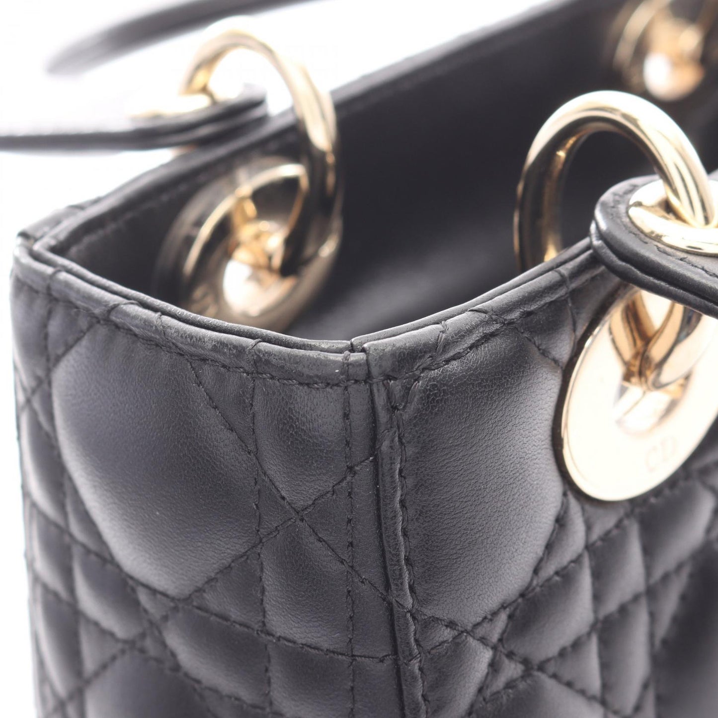 LADY DIOR MY ABCDIOR 2WAY ハンドバッグ レザー ブラック クリスチャンディオール バッグ Christian Dior