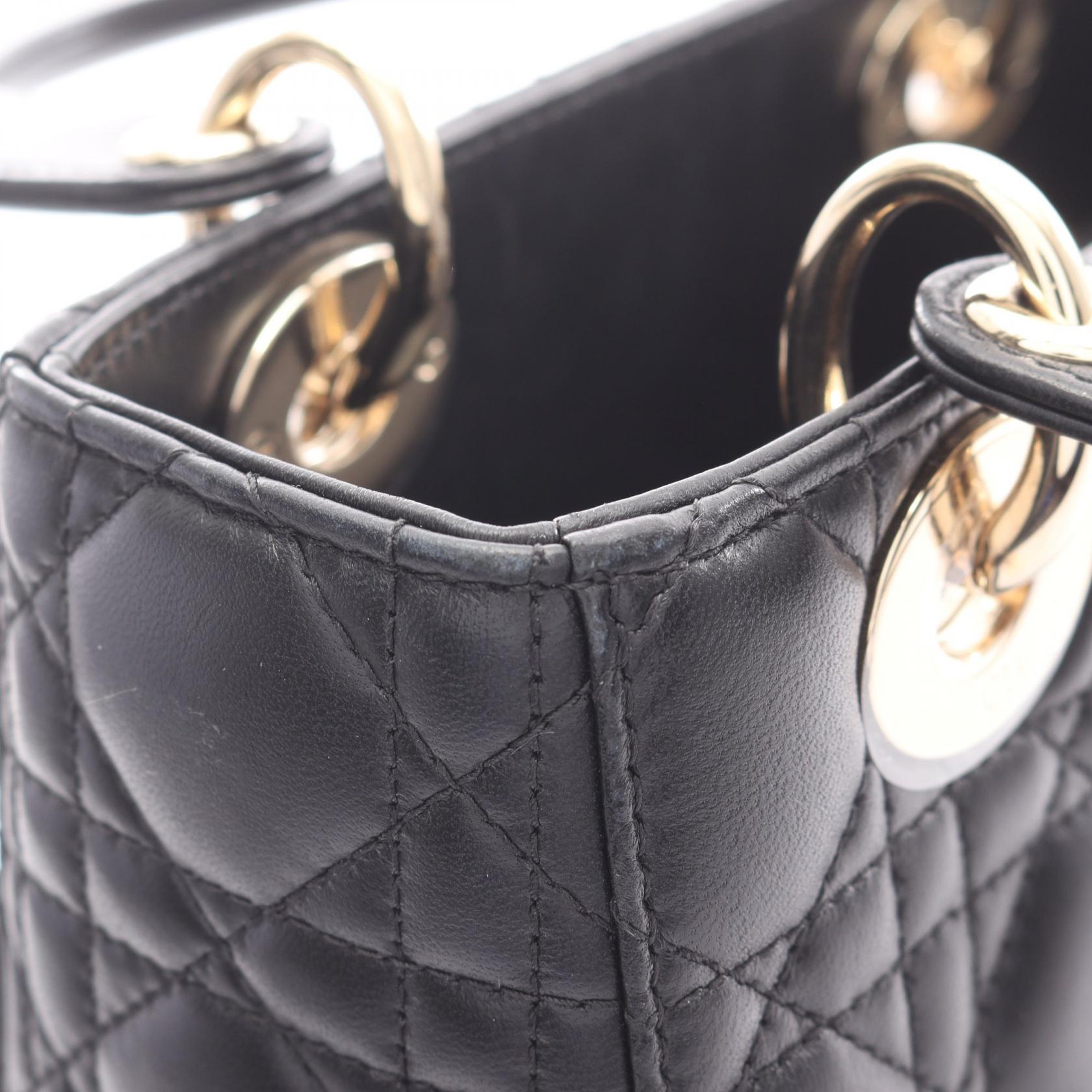 LADY DIOR MY ABCDIOR 2WAY ハンドバッグ レザー ブラック クリスチャンディオール バッグ Christian Dior