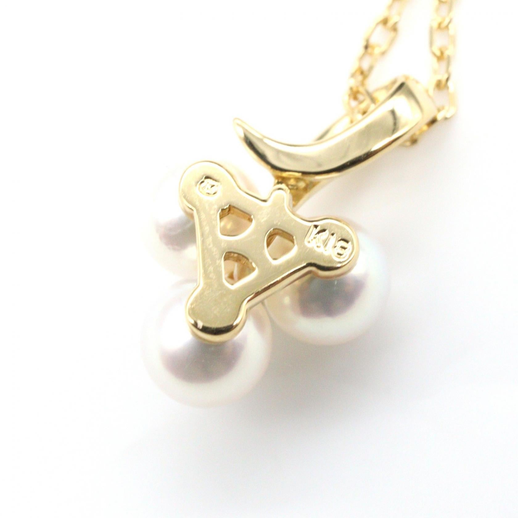 パール ダイヤ ネックレス ネックレス K18YG ダイヤモンド パール イエローゴールド クリア ホワイト ミキモト アクセサリー MIKIMOTO