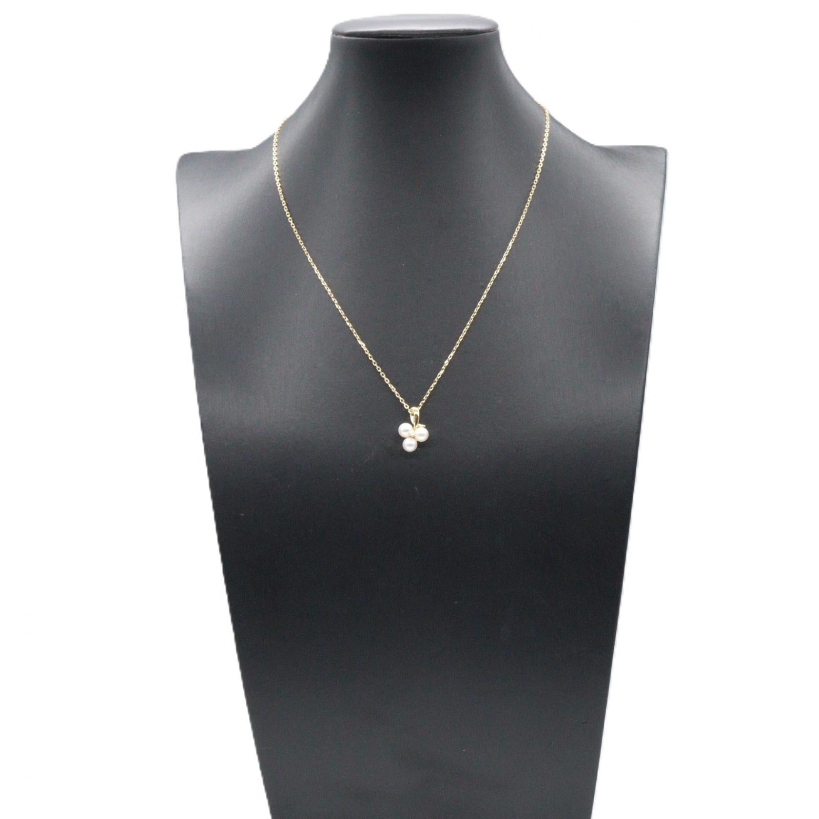 パール ダイヤ ネックレス ネックレス K18YG ダイヤモンド パール イエローゴールド クリア ホワイト ミキモト アクセサリー MIKIMOTO