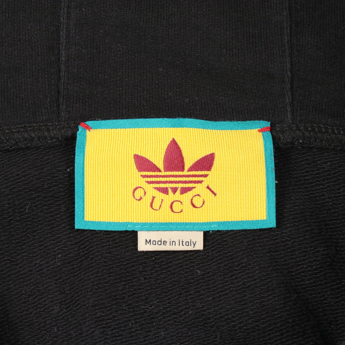 × adidas プルオーバーパーカー コットン ブラック マルチカラー グッチ トップス GUCCI