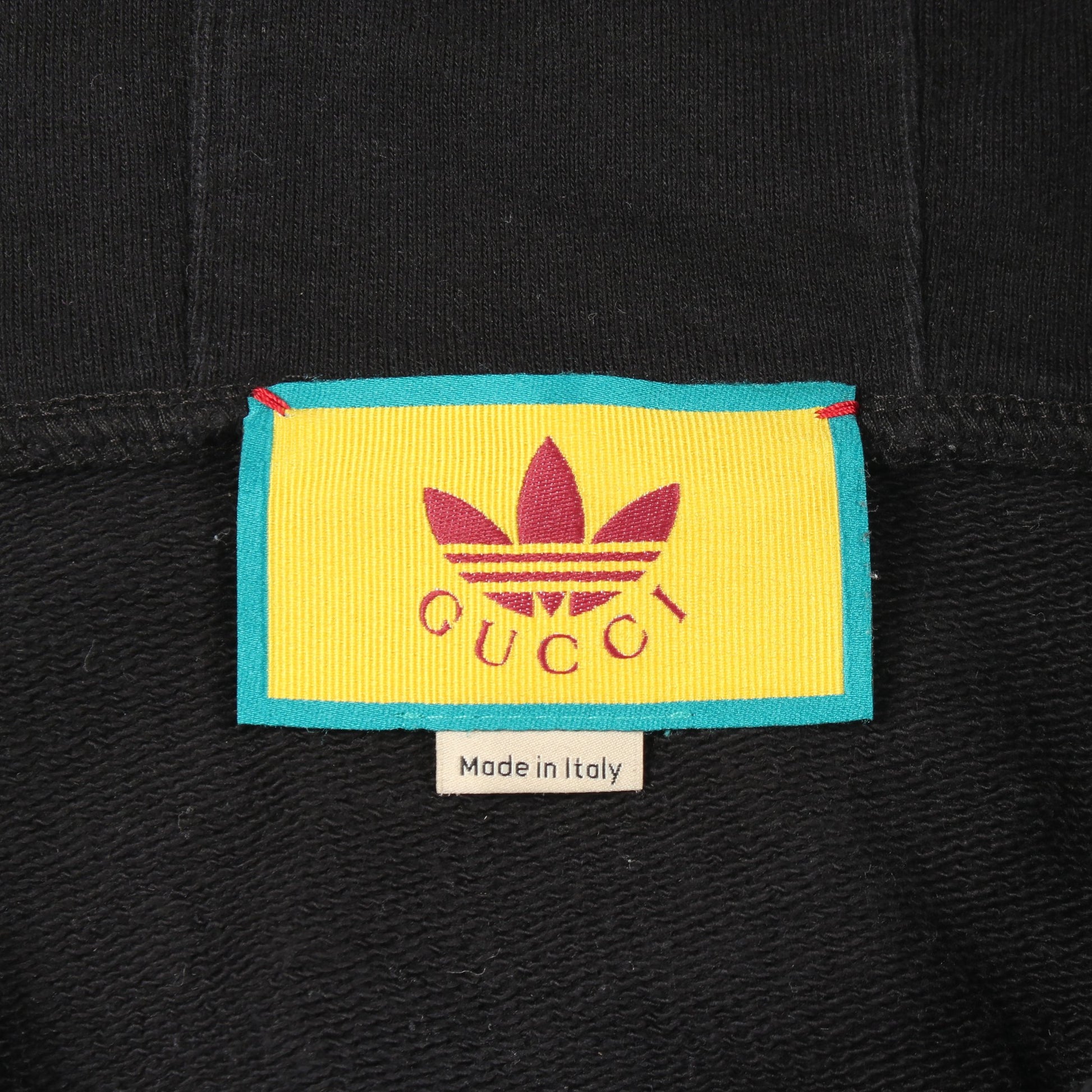 × adidas プルオーバーパーカー コットン ブラック マルチカラー グッチ トップス GUCCI