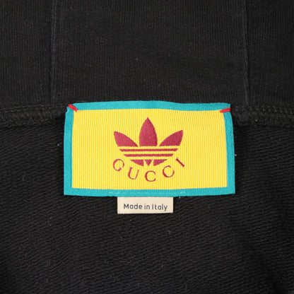 × adidas プルオーバーパーカー コットン ブラック マルチカラー グッチ トップス GUCCI