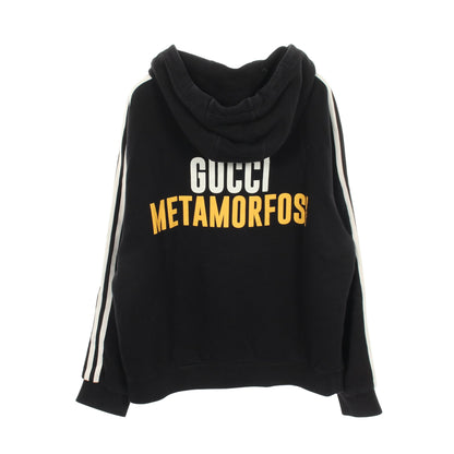 × adidas プルオーバーパーカー コットン ブラック マルチカラー グッチ トップス GUCCI