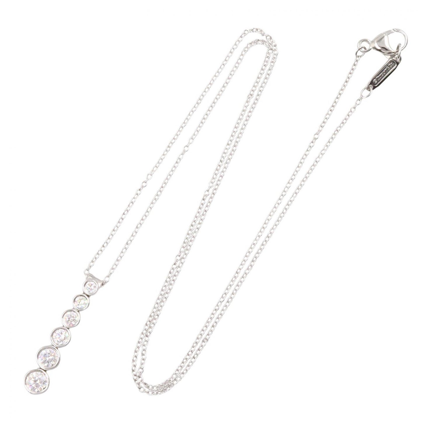 ジャズ グラジュエイテッド ドロップ ダイヤ ネックレス PT950 ダイヤモンド プラチナ クリア ティファニー アクセサリー TIFFANY & Co.