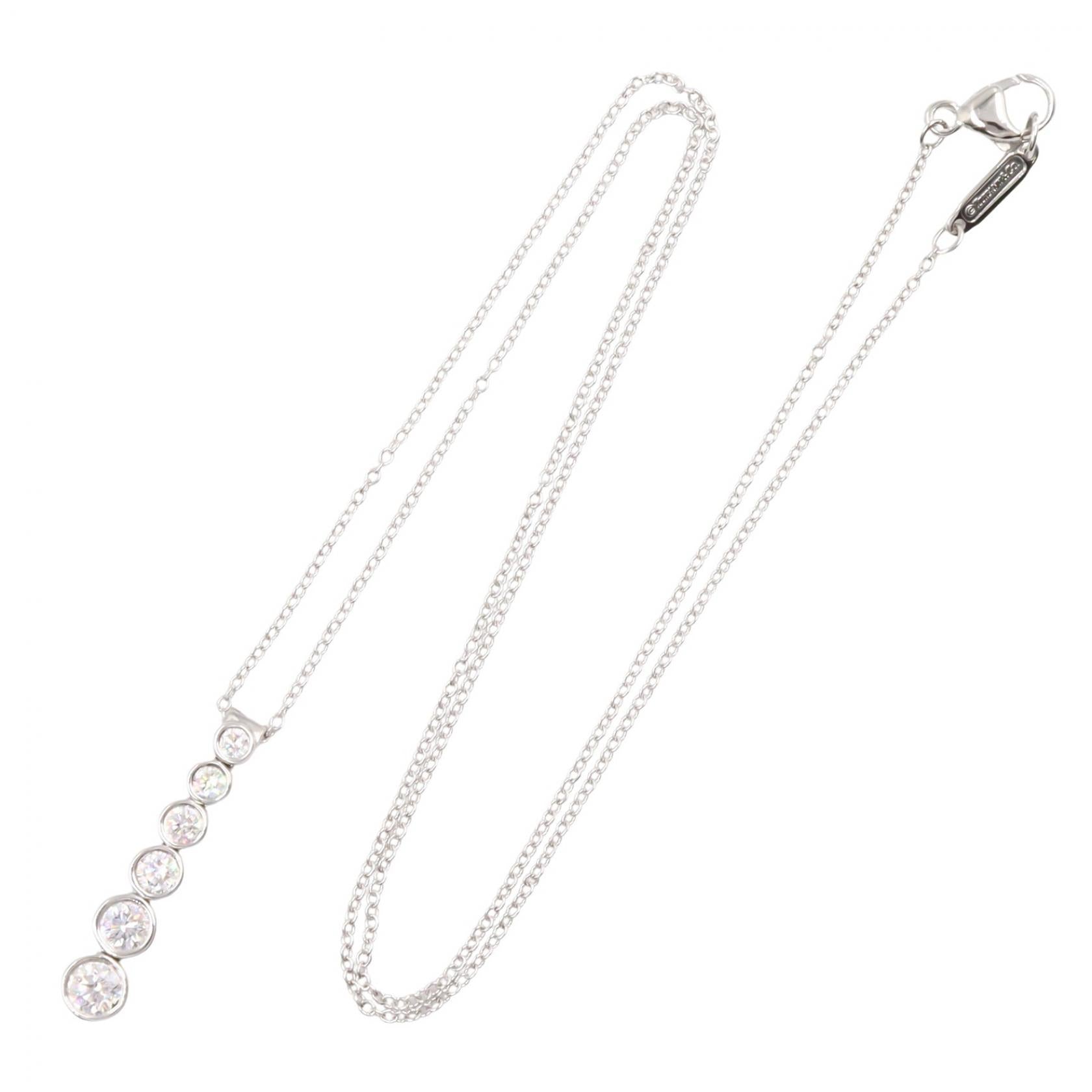 ジャズ グラジュエイテッド ドロップ ダイヤ ネックレス PT950 ダイヤモンド プラチナ クリア ティファニー アクセサリー TIFFANY & Co.