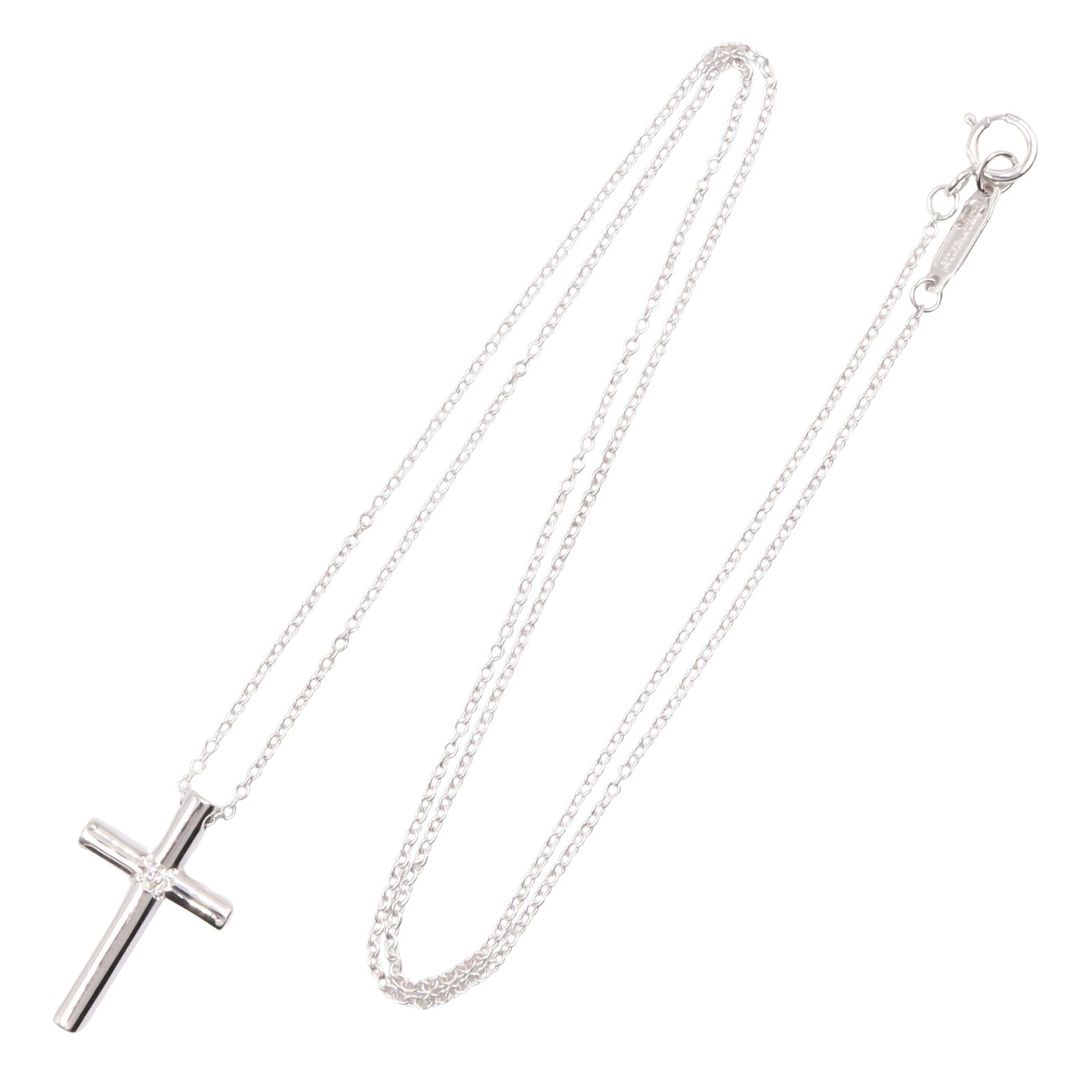 クロス 1PD ネックレス ネックレス K18WG ダイヤモンド ホワイトゴールド クリア ティファニー アクセサリー TIFFANY & Co.