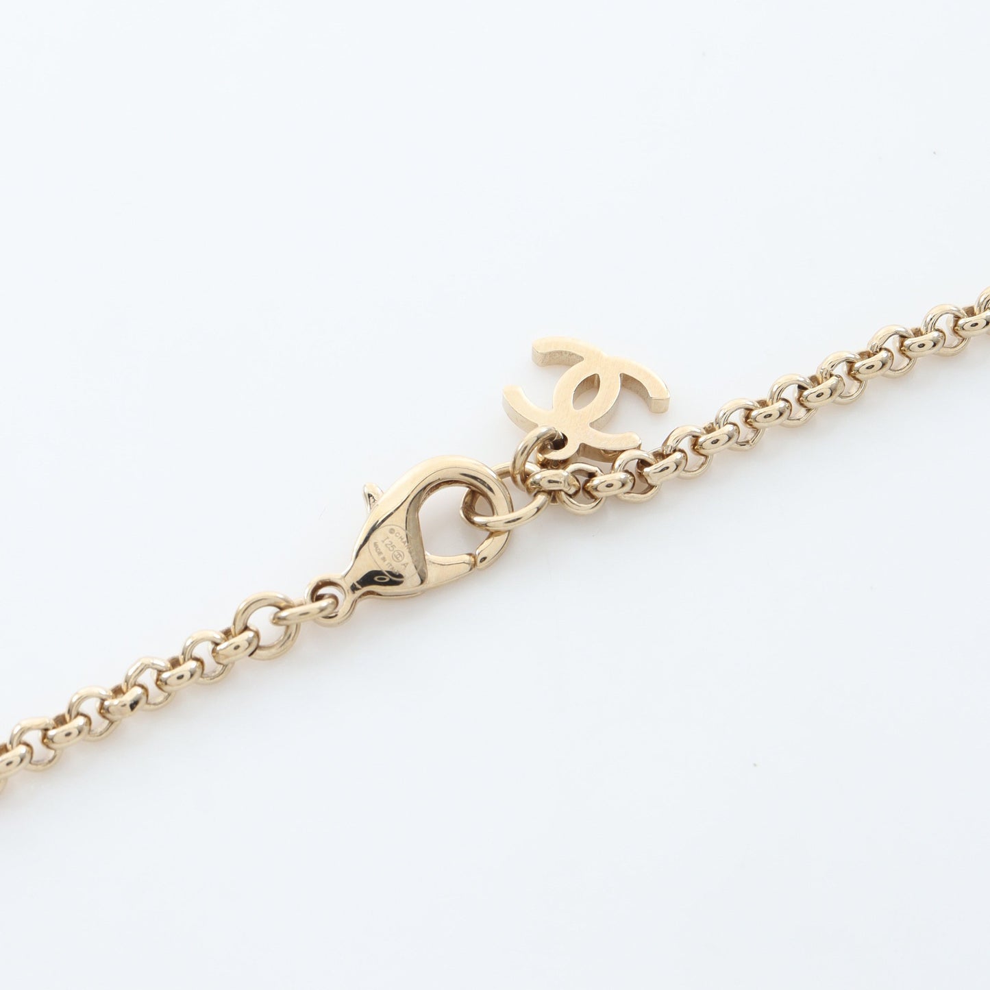 ココマーク ビジュー ロングネックレス I25A ネックレス GP ラインストーン ゴールド ピンク クリア シャネル アクセサリー CHANEL