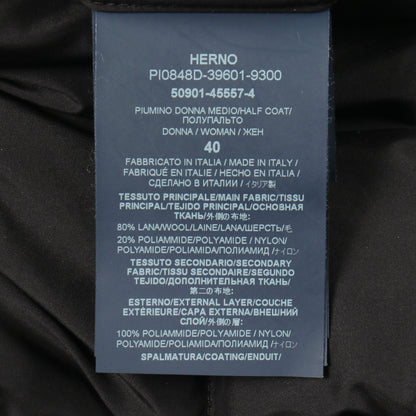 切替 ダウンコート ウール ナイロン ブラック ヘルノ アウター HERNO