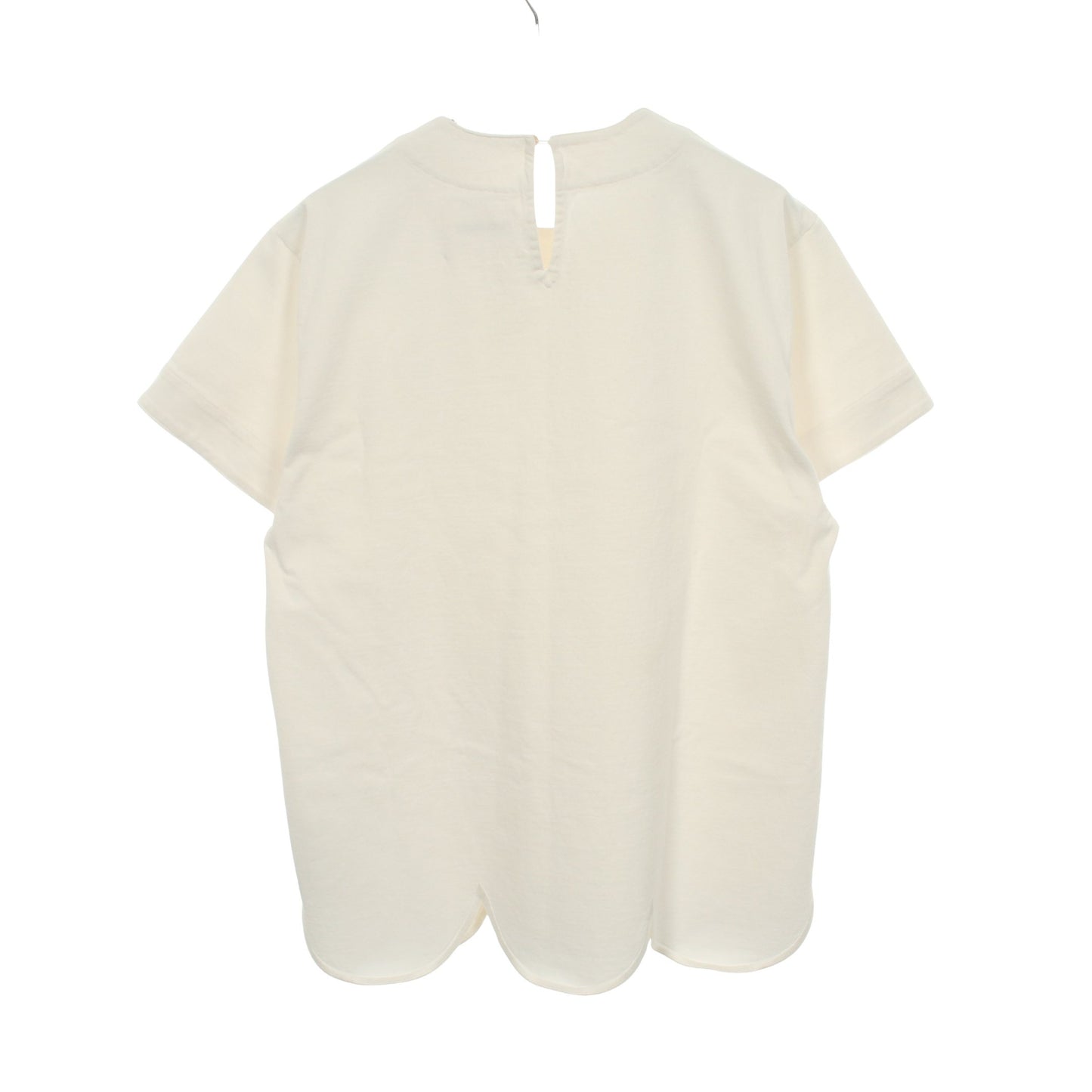 スカラップヘム 半袖 カットソー コットン ホワイト ジルサンダー トップス JIL SANDER