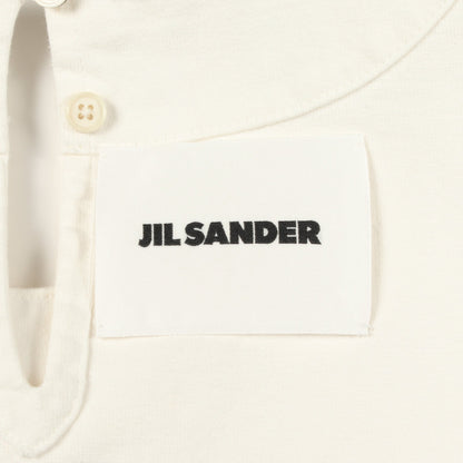 スカラップヘム 半袖 カットソー コットン ホワイト ジルサンダー トップス JIL SANDER