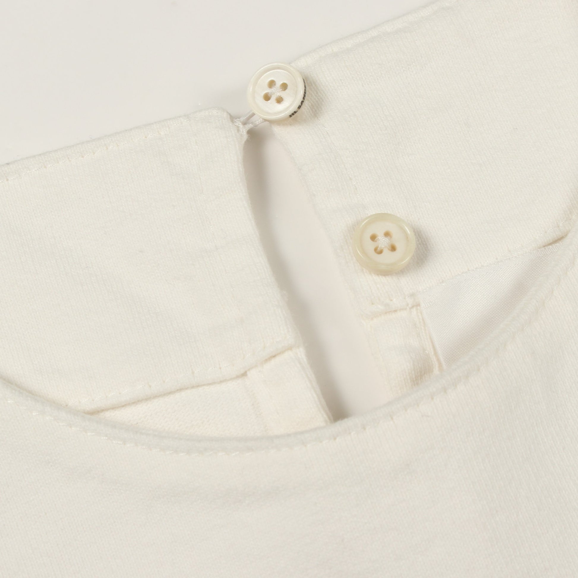 スカラップヘム 半袖 カットソー コットン ホワイト ジルサンダー トップス JIL SANDER