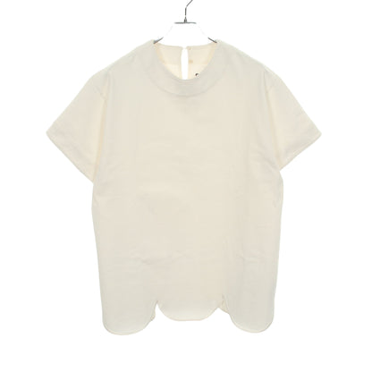 スカラップヘム 半袖 カットソー コットン ホワイト ジルサンダー トップス JIL SANDER