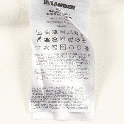 スカラップヘム 半袖 カットソー コットン ホワイト ジルサンダー トップス JIL SANDER