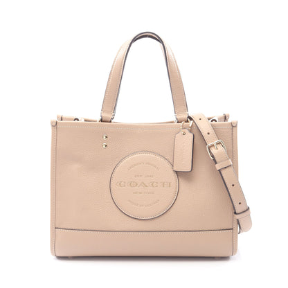 デンプシー キャリーオール ウィズ パッチ 2WAY ハンドバッグ レザー ベージュ コーチ バッグ COACH