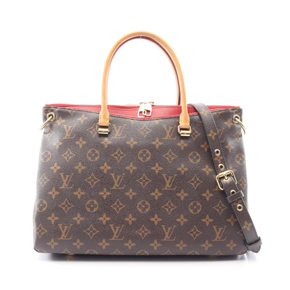 パラス モノグラム スリーズ 2WAY ハンドバッグ PVC レザー ブラウン レッド ルイヴィトン バッグ LOUIS VUITTON