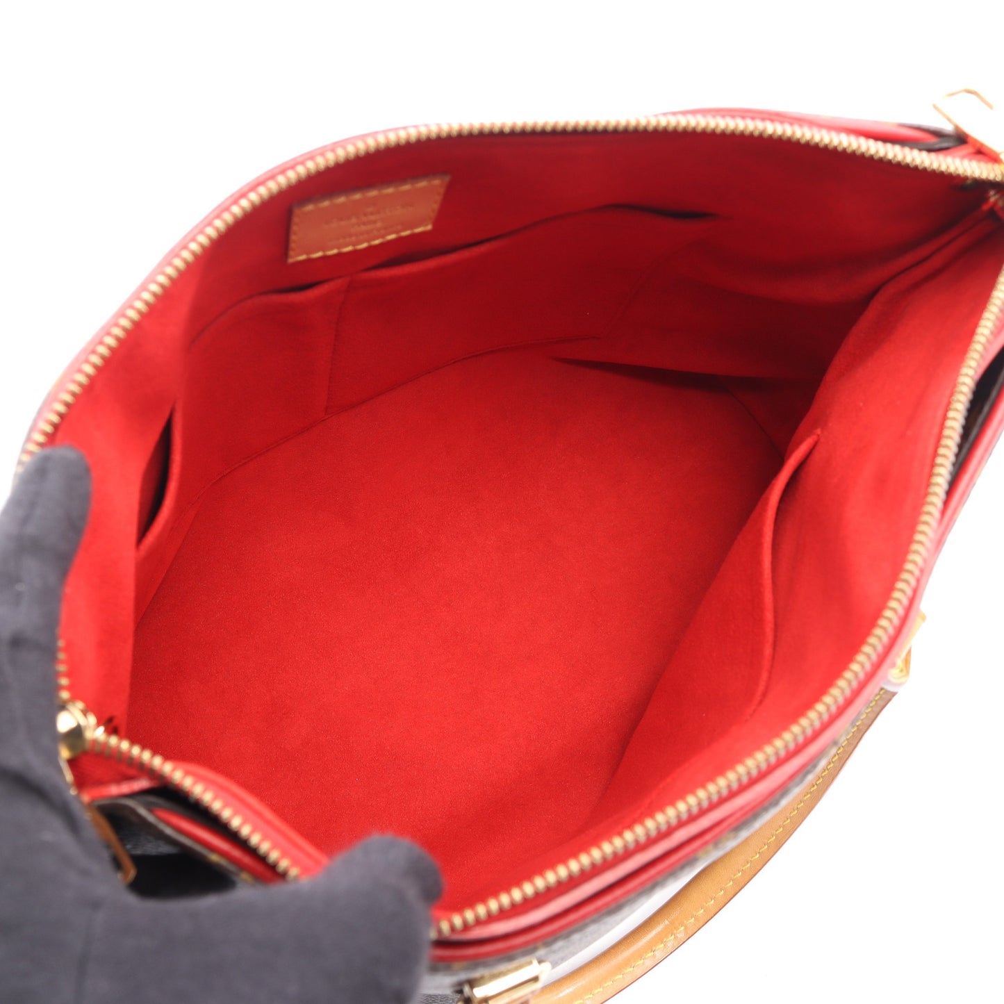パラス モノグラム スリーズ 2WAY ハンドバッグ PVC レザー ブラウン レッド ルイヴィトン バッグ LOUIS VUITTON
