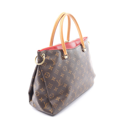 パラス モノグラム スリーズ 2WAY ハンドバッグ PVC レザー ブラウン レッド ルイヴィトン バッグ LOUIS VUITTON