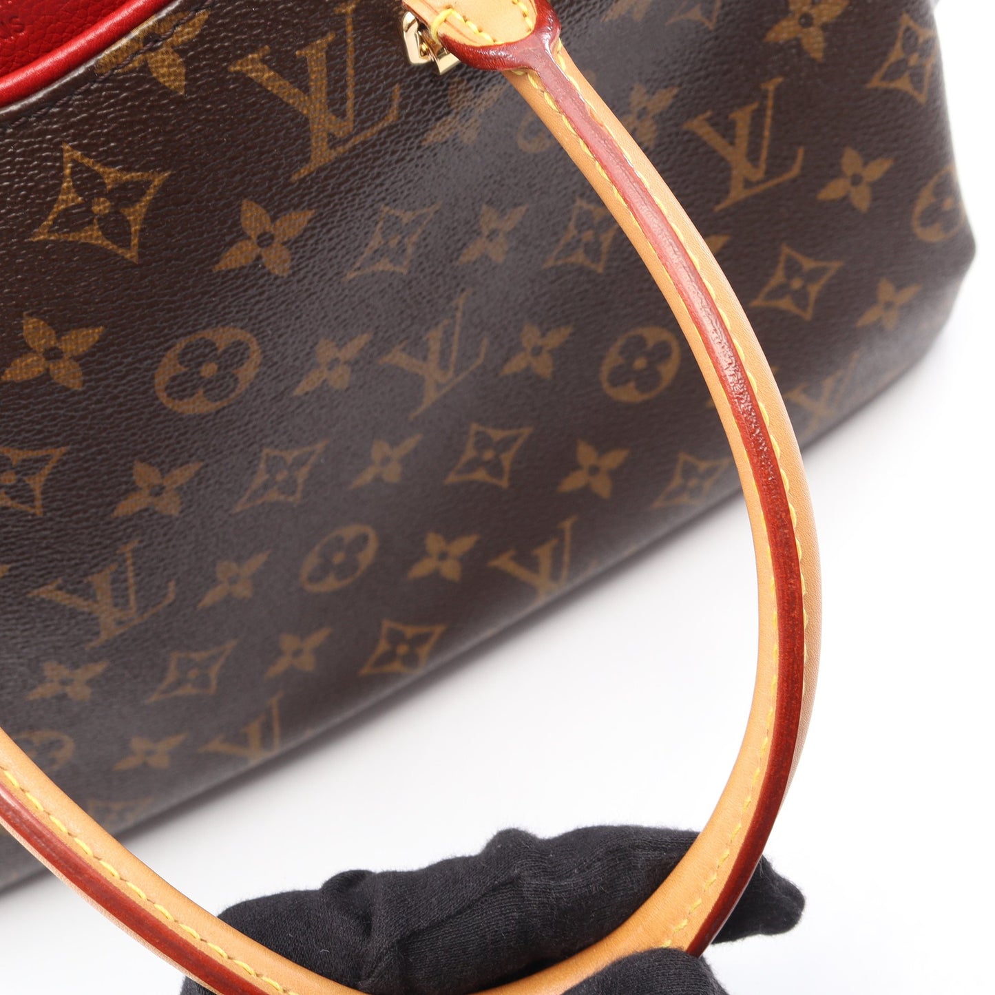 パラス モノグラム スリーズ 2WAY ハンドバッグ PVC レザー ブラウン レッド ルイヴィトン バッグ LOUIS VUITTON