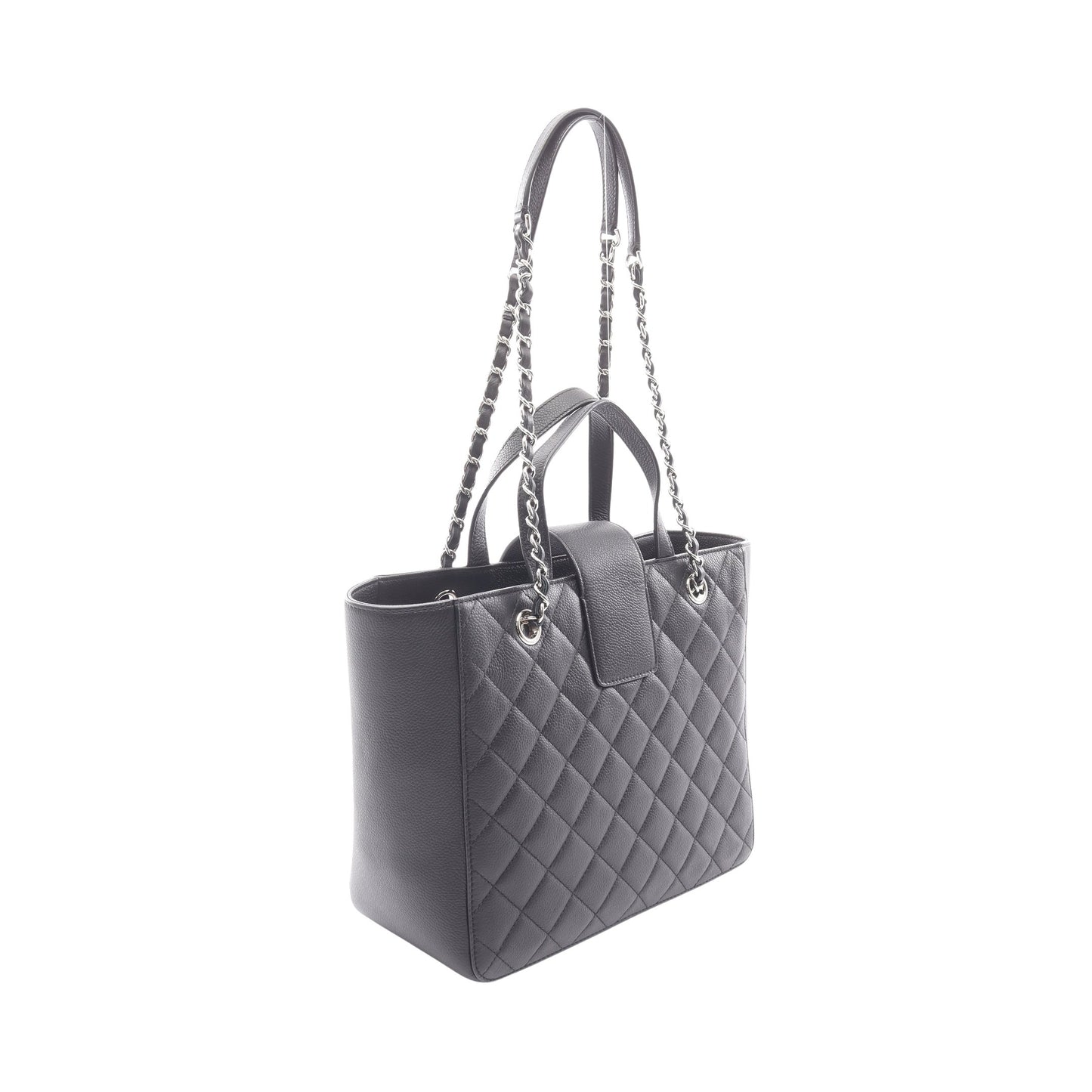 マトラッセ ハーフココ 2WAY チェーンショルダーバッグ キャビアスキン ブラック シルバー金具 シャネル バッグ CHANEL