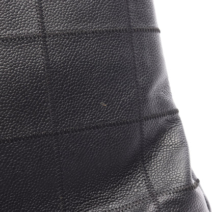 チョコバー ショルダーバッグ トートバッグ キャビアスキン ブラック シルバー金具 シャネル バッグ CHANEL