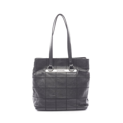 チョコバー ショルダーバッグ トートバッグ キャビアスキン ブラック シルバー金具 シャネル バッグ CHANEL