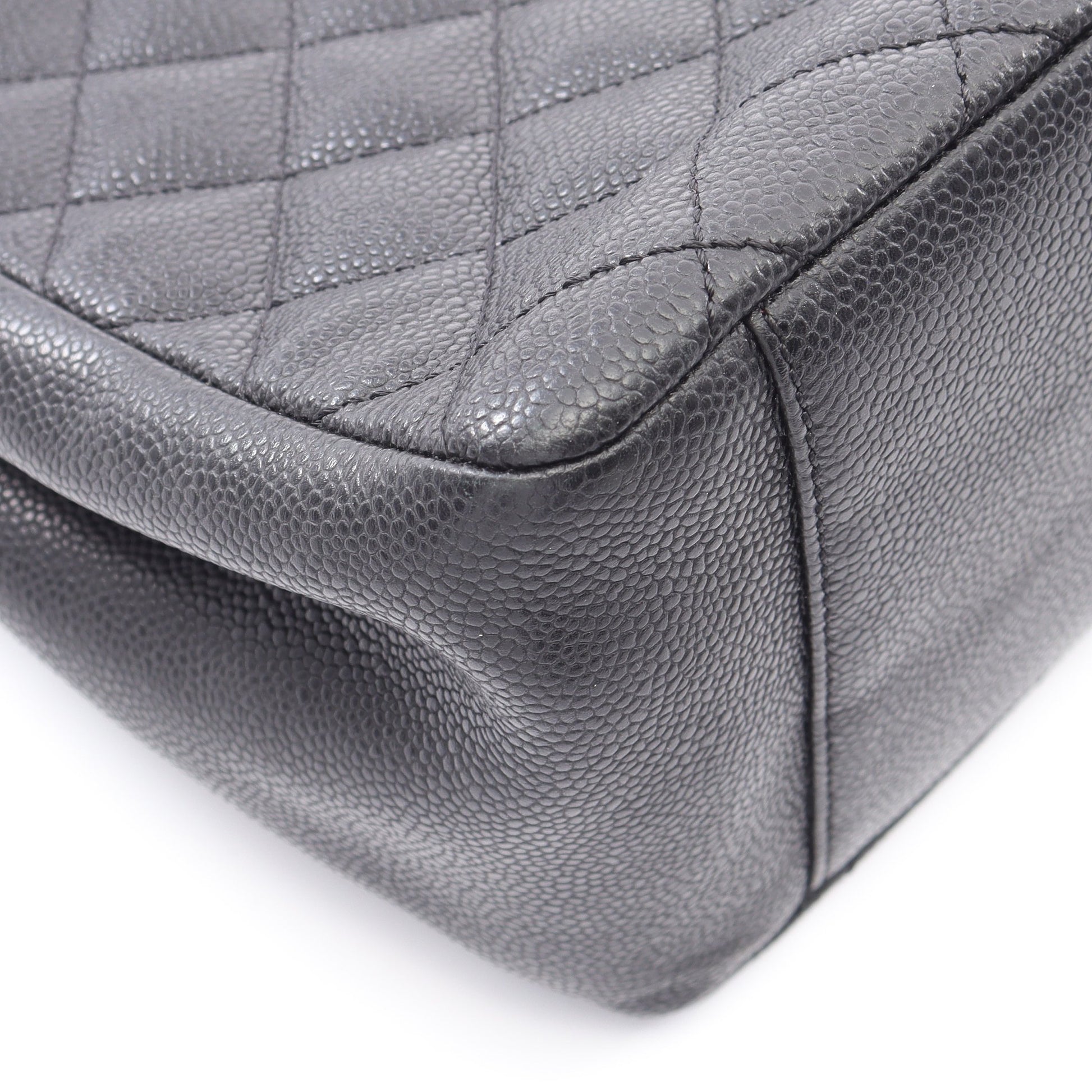 マトラッセ グランドショッピング GST チェーンショルダーバッグ チェーントートバッグ キャビアスキン ブラック シルバー金具 シャネル バッグ CHANEL