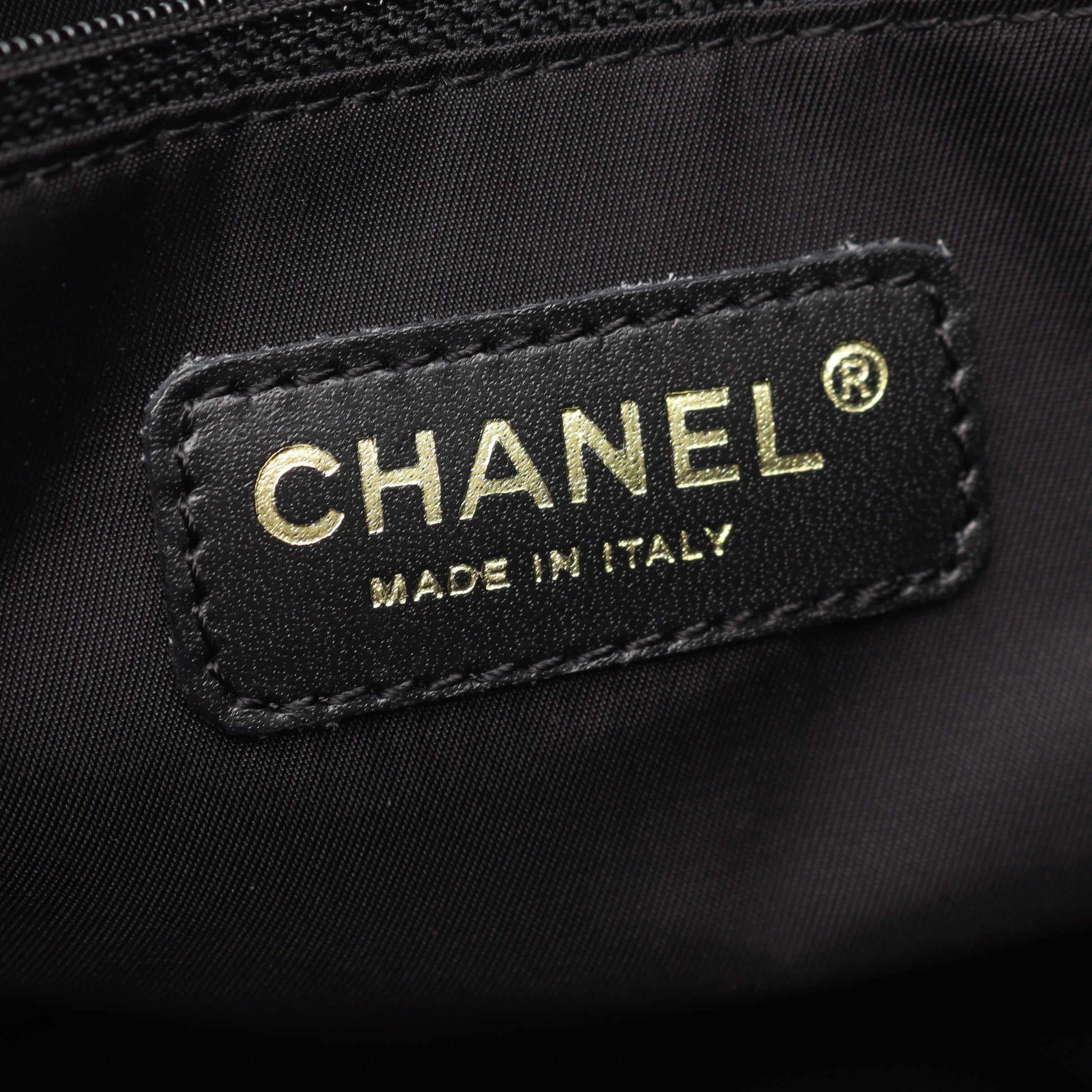 ニュートラベルラインMM ハンドバッグ トートバッグ ナイロンキャンバス レザー ブラック ゴールド金具 シャネル バッグ CHANEL