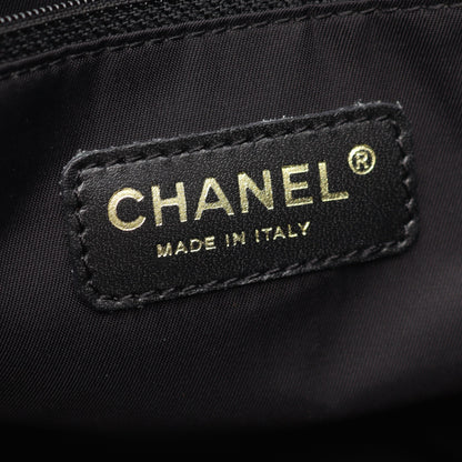 ニュートラベルラインMM ハンドバッグ トートバッグ ナイロンキャンバス レザー ブラック ゴールド金具 シャネル バッグ CHANEL