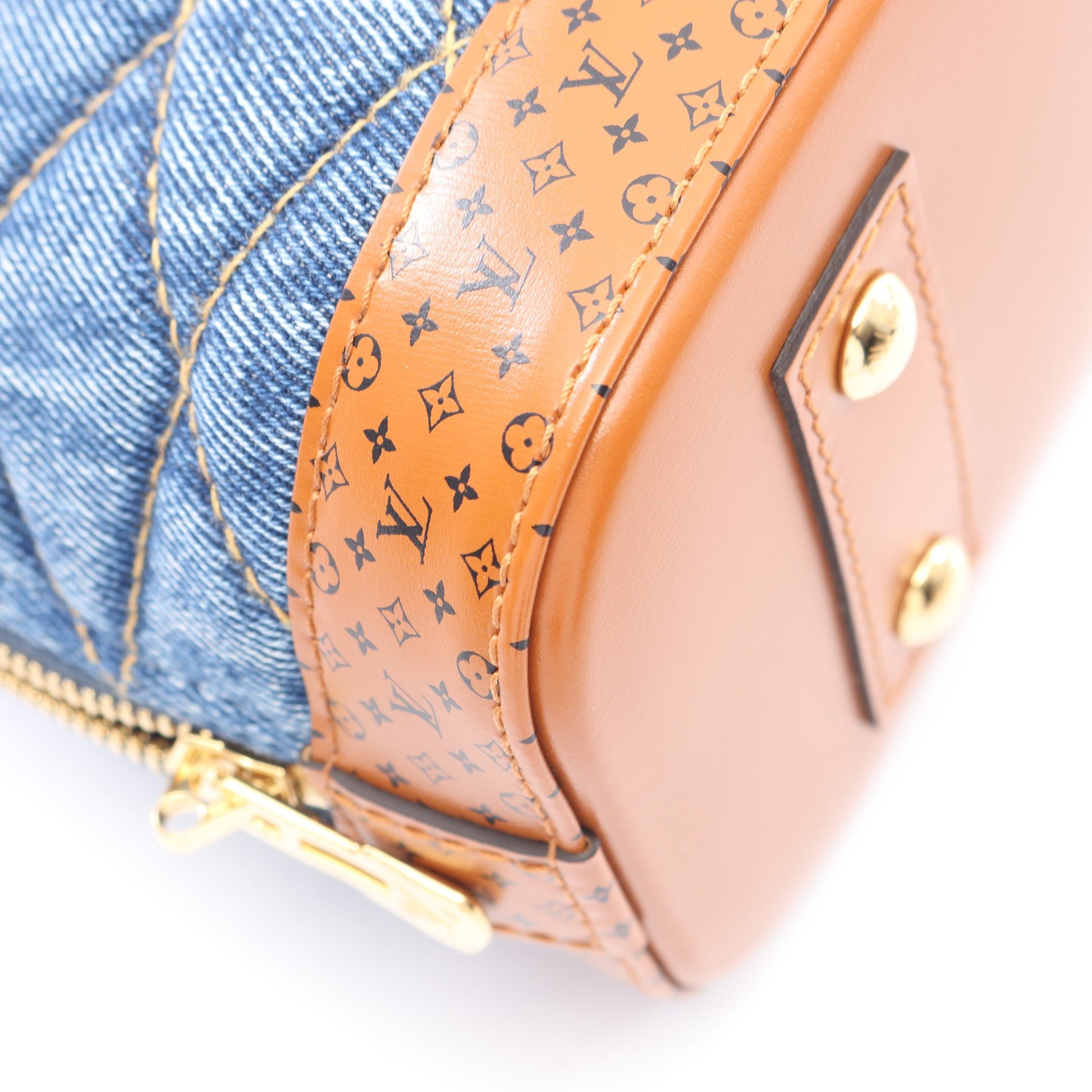アルマBB モノグラム テキスタイル マルタージュ 2WAY ハンドバッグ デニム レザー ブルー ブラウン ルイヴィトン バッグ LOUIS VUITTON