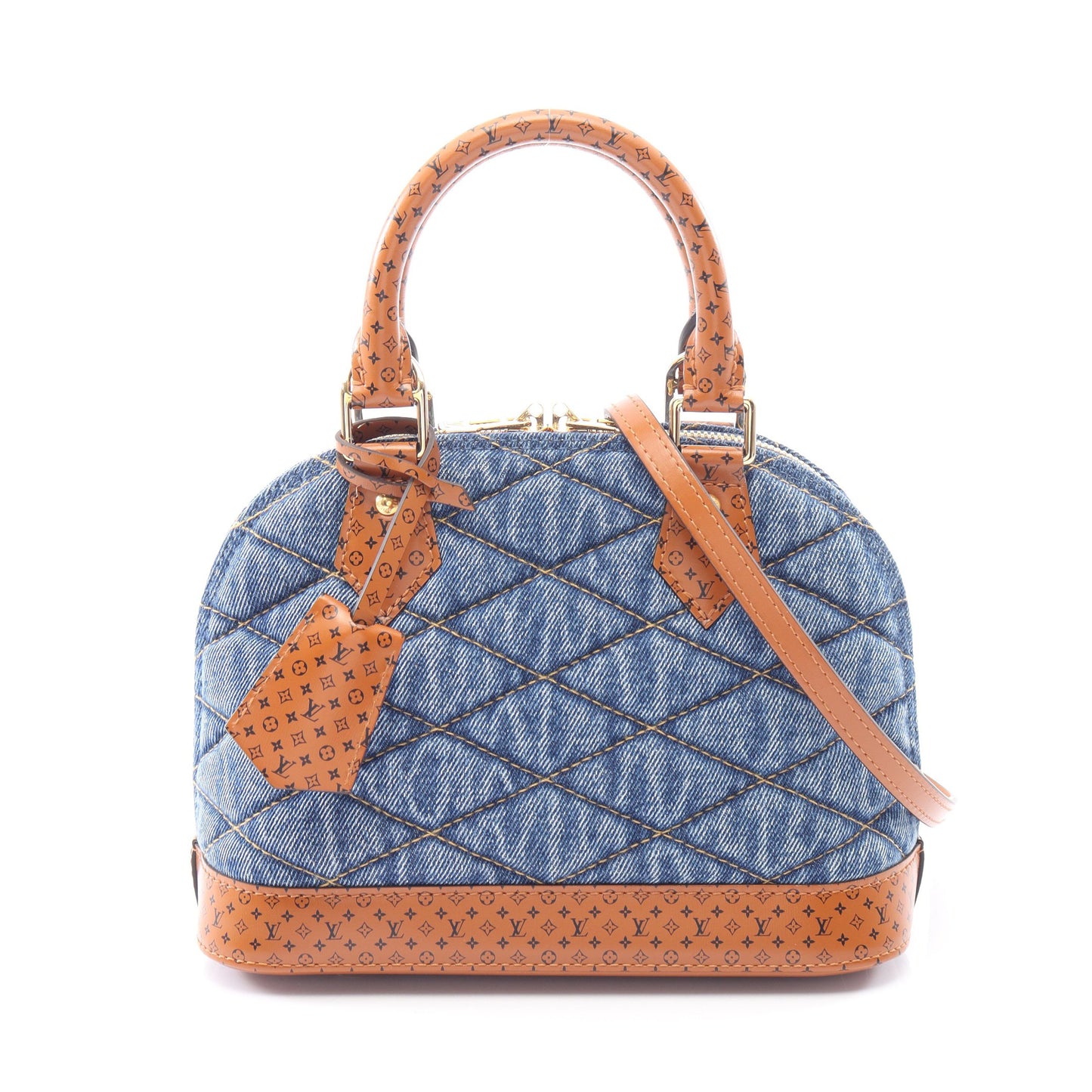 アルマBB モノグラム テキスタイル マルタージュ 2WAY ハンドバッグ デニム レザー ブルー ブラウン ルイヴィトン バッグ LOUIS VUITTON