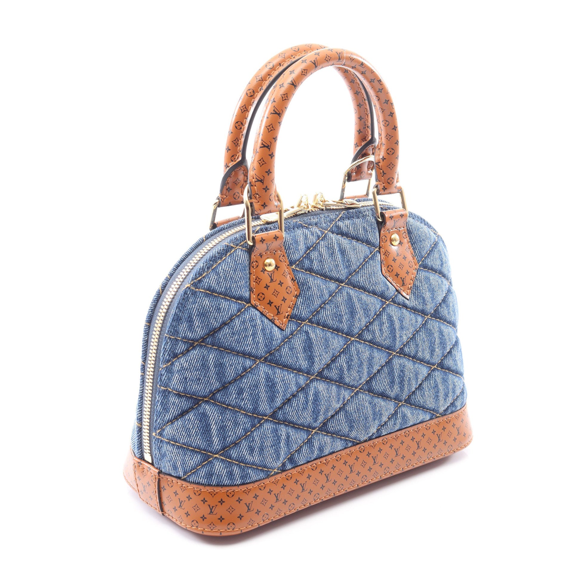 アルマBB モノグラム テキスタイル マルタージュ 2WAY ハンドバッグ デニム レザー ブルー ブラウン ルイヴィトン バッグ LOUIS VUITTON