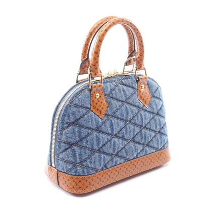 アルマBB モノグラム テキスタイル マルタージュ 2WAY ハンドバッグ デニム レザー ブルー ブラウン ルイヴィトン バッグ LOUIS VUITTON