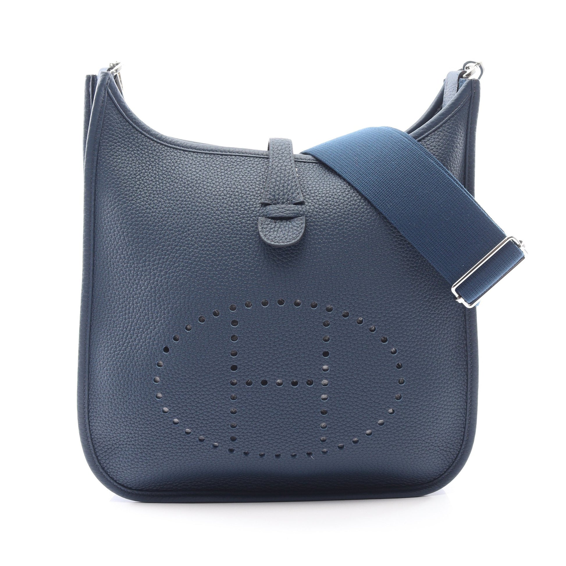 エヴリン 3 トロワ PM ブルードプリュス ショルダーバッグ トリヨンクレマンス ネイビー シルバー金具 W刻印 エルメス バッグ HERMES
