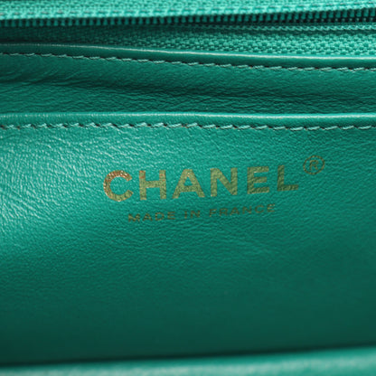 2.55 ミニマトラッセ Wチェーンショルダーバッグ エイジドカーフスキン グリーン ゴールド金具 シャネル バッグ CHANEL