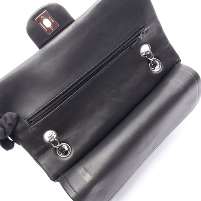 マトラッセ Wフラップ Wチェーンショルダーバッグ ラムスキン ブラック シルバー金具 シャネル バッグ CHANEL